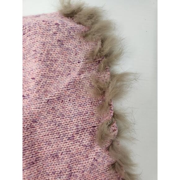 Tanner Women's Viscose/Merino Wool/Silk/Cashmere Blend Pink Scarf, Rabbit Fur - Picture 5 of 7